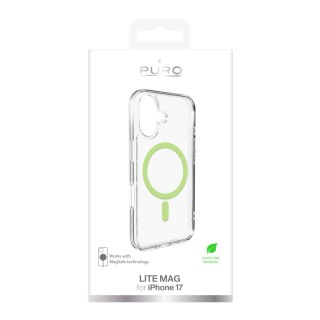 Etui pokrowiec case na iPhone 17 Lite Mag MagSafe - przezroczyste zielony pierścień