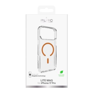 Etui pokrowiec case na iPhone 17 Pro Lite Mag MagSafe - przezroczyste pomarańczowy pierścień