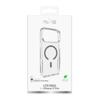 Etui pokrowiec case na iPhone 17 Pro Lite Mag MagSafe - przezroczyste szary pierścień
