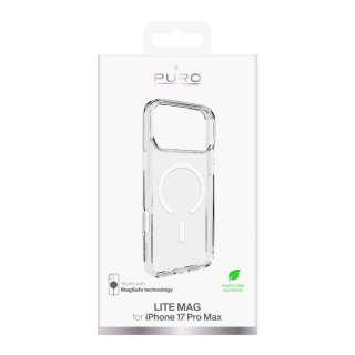 Etui pokrowiec case na iPhone 17 Pro Max Lite Mag MagSafe - przezroczyste biały pierścień