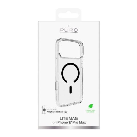 Etui pokrowiec case na iPhone 17 Pro Max Lite Mag MagSafe - przezroczyste czarny pierścień