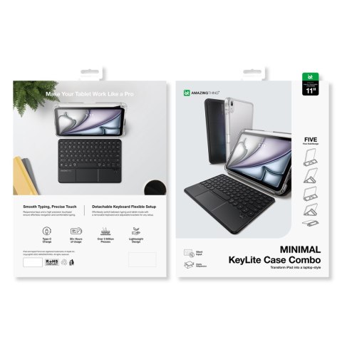 Etui pokrowiec z klawiaturą touchpadem na iPad Air M3 11'' - czarne