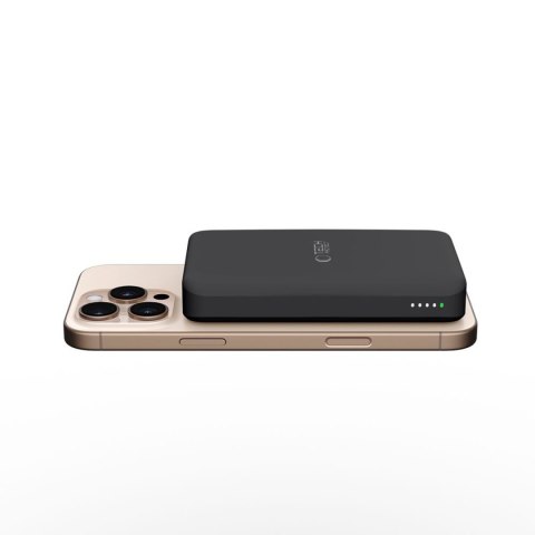 Powerbank bezprzewodowy 10000 mAh USB-A USB-C 15W - czarny
