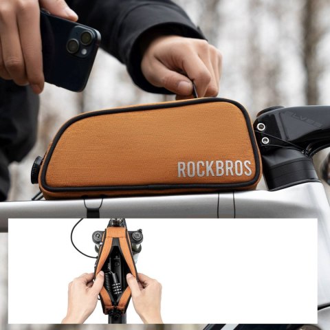 Torba rowerowa na górną rurę ramy wodoodporna 0.7L - pomarańczowa