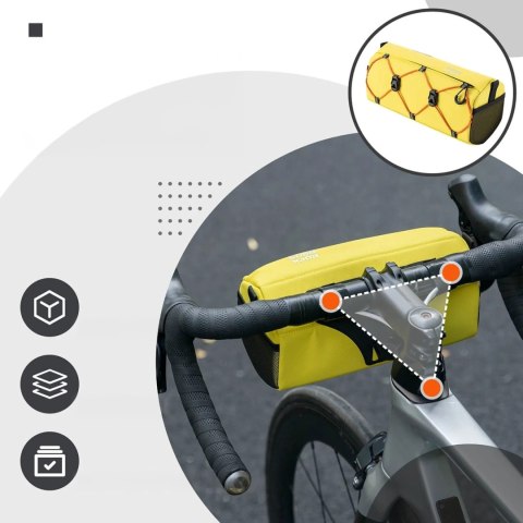 Torba rowerowa na kierownicę z paskiem 2.2L - żółta