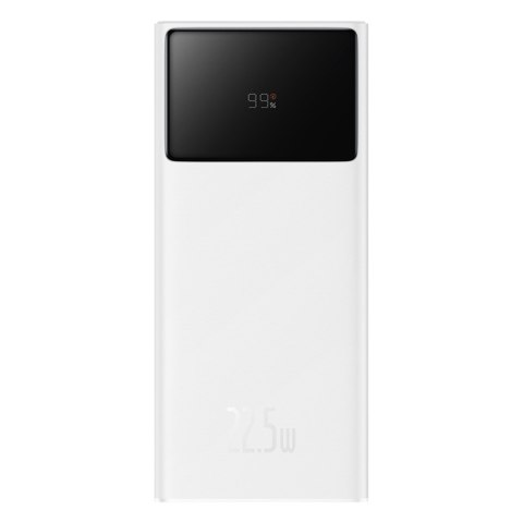 Powerbank 30000mAh 22.5W z kablem USB-A - USB-C 3A 30cm - biały