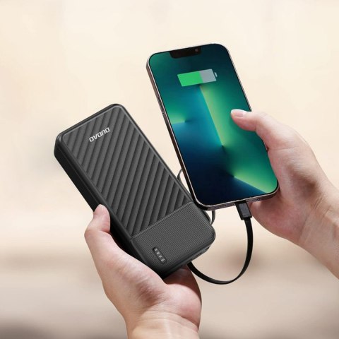 Powerbank K11 Max 30000mAh z wbudowanymi kablami - czarny