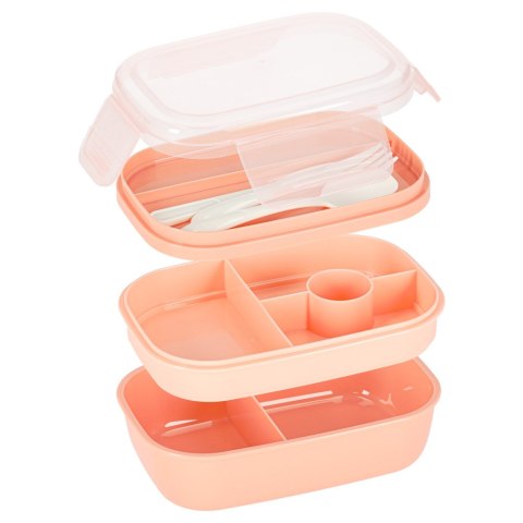 Lunch box śniadaniówka pudełko śniadaniowe z przegródkami dzielone 1900ml pomarańczowe