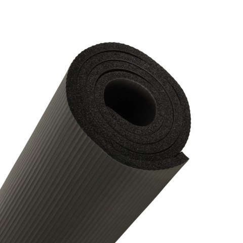 Mata do ćwiczeń jogi gimnastyczna treningowa fitness karimata gruba 1,5cm czarna + pokrowiec