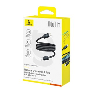 Kabel przewód nieplączący USB-C 100W 1m - czarny