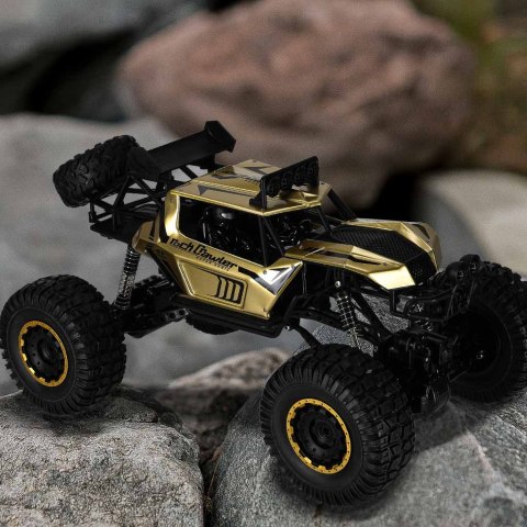 Samochód zdalnie sterowany 2,4GHz 1:8 51cm metal złoty