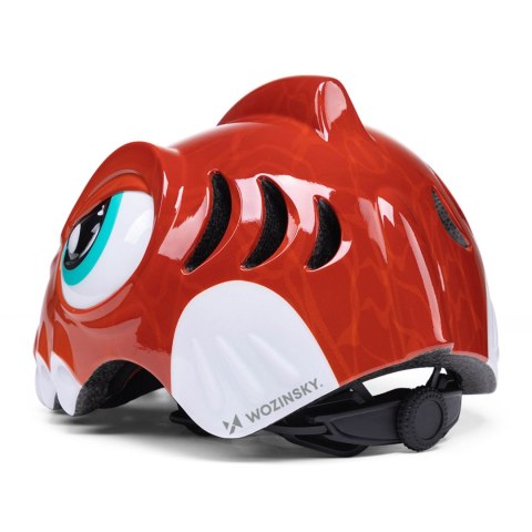 Kask rowerowy dziecięcy 52-56 cm - czerwony dinozaur