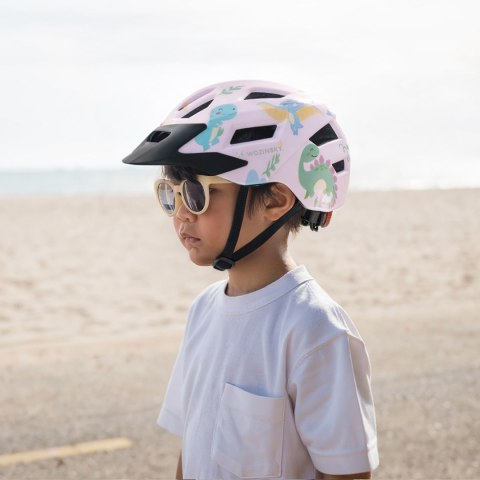 Kask rowerowy dziecięcy MTB z odpinanym daszkiem 48-52 cm - różowy
