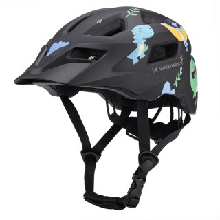 Kask rowerowy dziecięcy MTB z odpinanym daszkiem 52-56 cm - czarny
