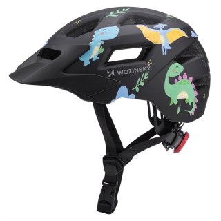 Kask rowerowy dziecięcy MTB z odpinanym daszkiem 52-56 cm - czarny