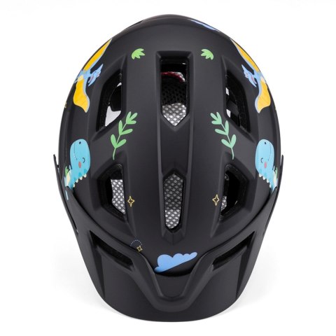 Kask rowerowy dziecięcy MTB z odpinanym daszkiem 52-56 cm - czarny