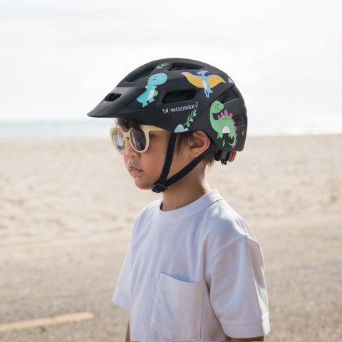 Kask rowerowy dziecięcy MTB z odpinanym daszkiem 52-56 cm - czarny