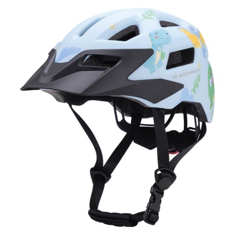 Kask rowerowy dziecięcy MTB z odpinanym daszkiem 52-56 cm - jasnoniebieski