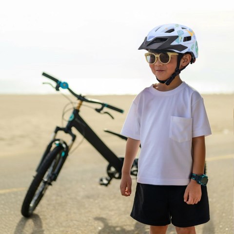 Kask rowerowy dziecięcy MTB z odpinanym daszkiem 52-56 cm - jasnoniebieski