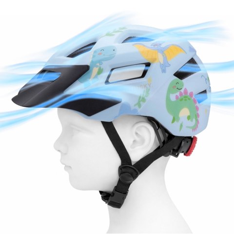 Kask rowerowy dziecięcy MTB z odpinanym daszkiem 52-56 cm - jasnoniebieski