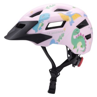 Kask rowerowy dziecięcy MTB z odpinanym daszkiem 52-56 cm - różowy