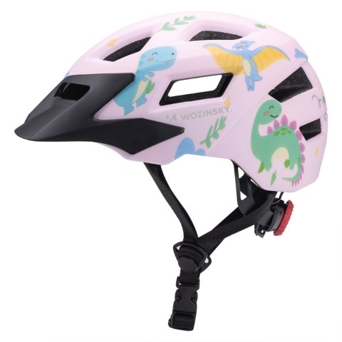 Kask rowerowy dziecięcy MTB z odpinanym daszkiem 52-56 cm - różowy