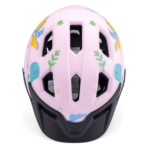 Kask rowerowy dziecięcy MTB z odpinanym daszkiem 52-56 cm - różowy