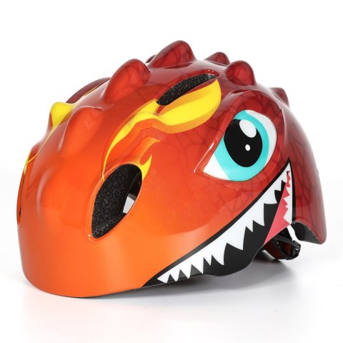 Kask rowerowy dziecięcy lekki 50-54 cm - czerwony smok