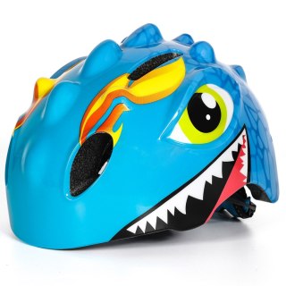 Kask rowerowy dziecięcy lekki 50-54 cm - niebieski smok