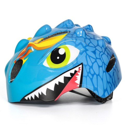 Kask rowerowy dziecięcy lekki 50-54 cm - niebieski smok