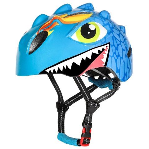 Kask rowerowy dziecięcy lekki 50-54 cm - niebieski smok