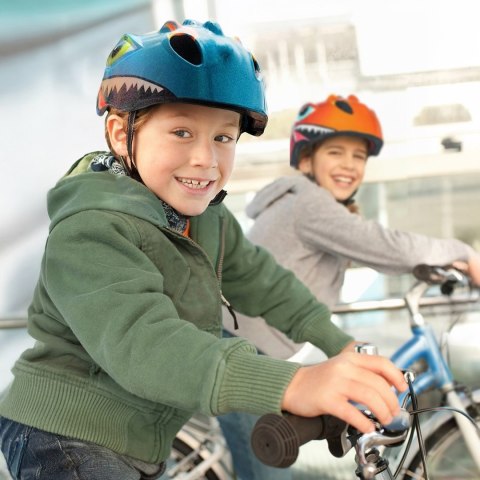 Kask rowerowy dziecięcy lekki 50-54 cm - niebieski smok