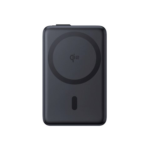 Powerbank magnetyczny 10000mAh z podstawką wbudowanym kablem USB-C MagSafe 45W Qi2 - czarny