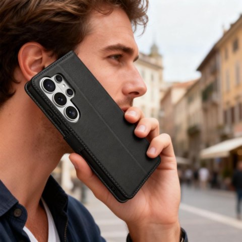 Etui futerał zamykany z podstawką na Samsung Galaxy S26 Ultra Wallet - czarny