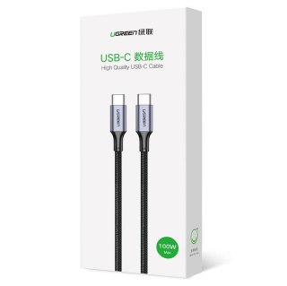 Kabel przewód w opocie USB-C - USB-C PD QC FCP 100W 5A 480Mb/s 1.5m - szary