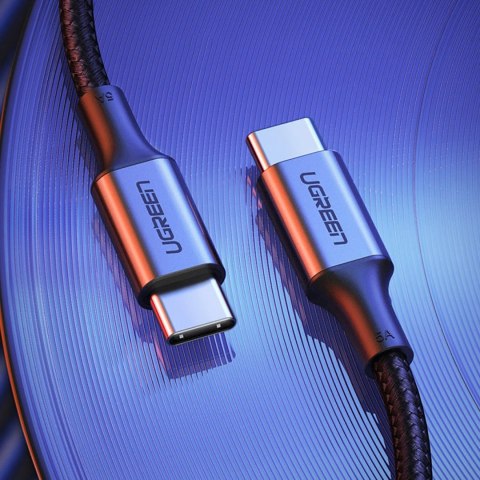 Kabel przewód w opocie USB-C - USB-C PD QC FCP 100W 5A 480Mb/s 1.5m - szary
