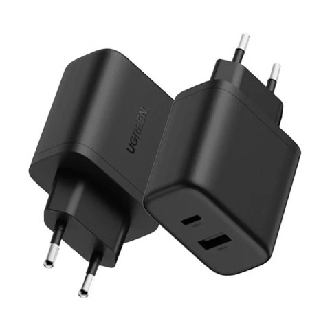 Ładowarka sieciowa X227 GaN USB-A USB-C 20W - czarna