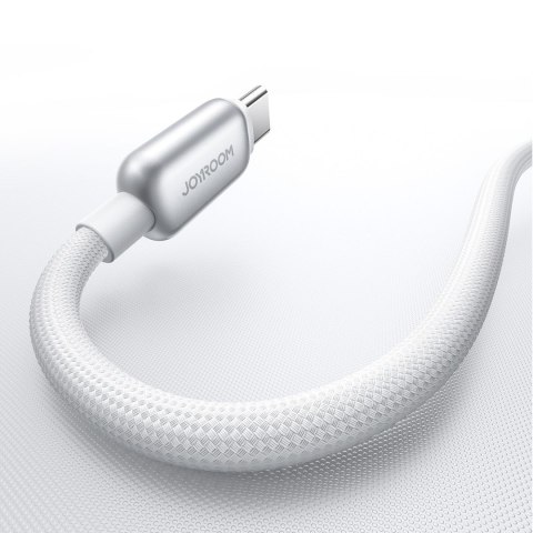 Kabel przewód w oplocie USB-C 100W 1.2m - biały