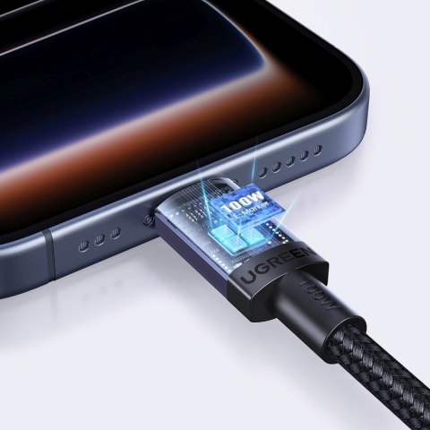 Kabel przewód USB-C PD 100W 5A 2m - czarny