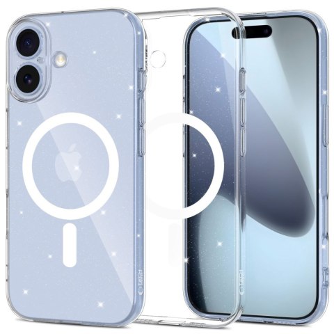 Etui ochronne na iPhone 17 FlexAir MagSafe - przezroczysto-brokatowe
