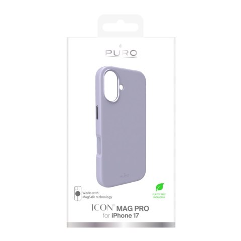 Etui z aluminiowymi przyciskami na iPhone 17 Icon Mag Pro Liquid Silicone MagSafe - lawendowe