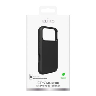 Etui z aluminiowymi przyciskami na iPhone 17 Pro Max Pure Icon Mag Pro Liquid Silicone MagSafe - czarne