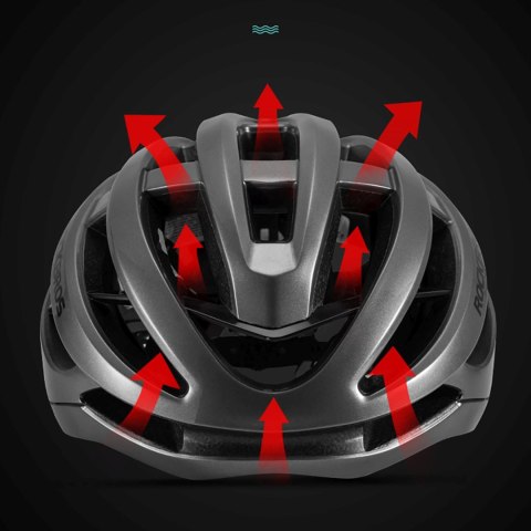 Kask ochronny rowerowy HC-58BK-L 58-61 cm - czarno-szary