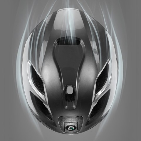 Kask rowerowy ze zintegrowanym oświetleniem wielokierunkowym USB-C 57-61 cm - czarny