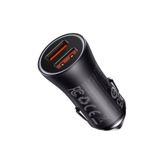 Ładowarka samochodowa 2x USB-A 60W - ciemnoszara