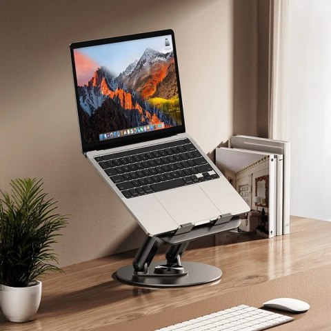 Podstawka stojak obrotowy pod laptopa tablet - czarny
