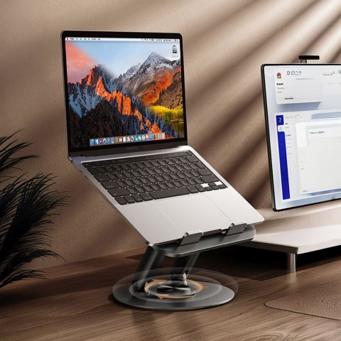 Podstawka stojak obrotowy pod laptopa tablet - czarny