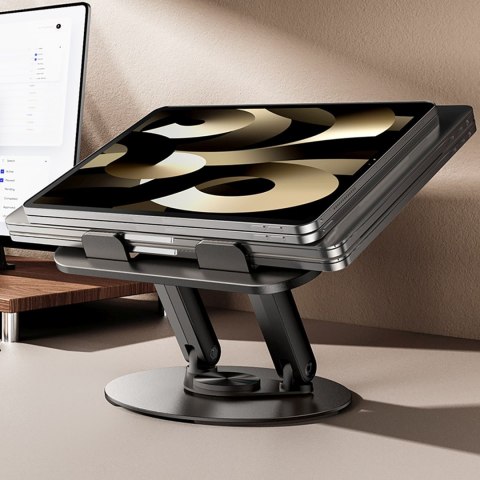 Podstawka stojak obrotowy pod laptopa tablet - czarny