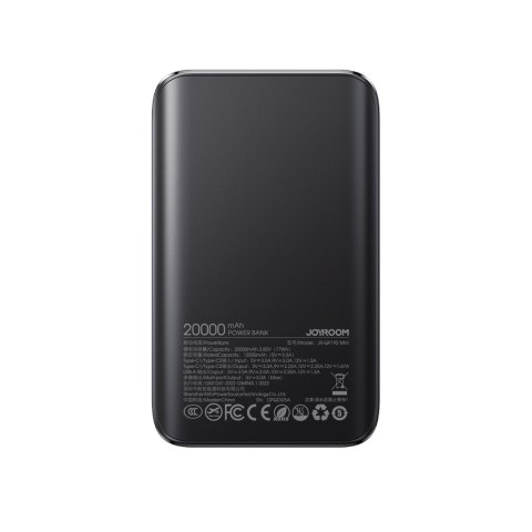Powerbank 20000mAh 22.5W USB-A USB-C z wyświetlaczem JR-QP192 Mini - czarny