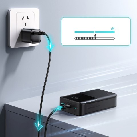 Powerbank 20000mAh 22.5W USB-A USB-C z wyświetlaczem JR-QP192 Mini - czarny